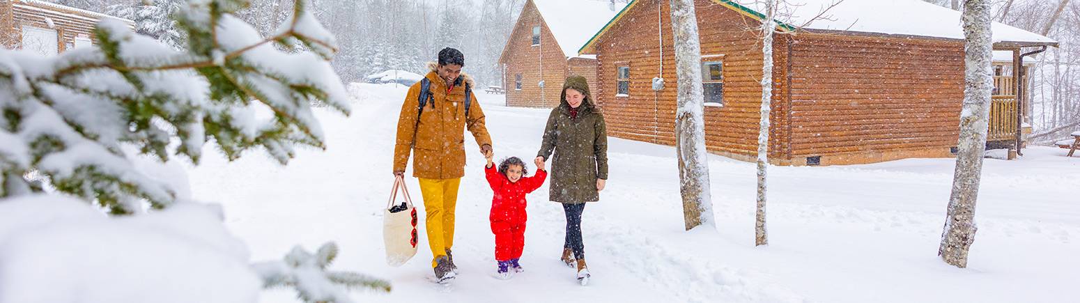 Family on winter outing